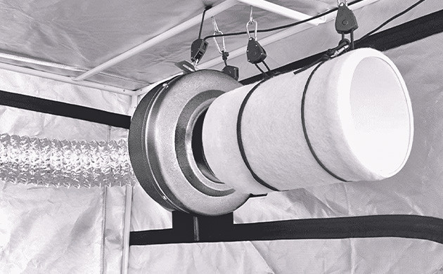 Очищение воздуха в гроубоксе с помощью фильтра