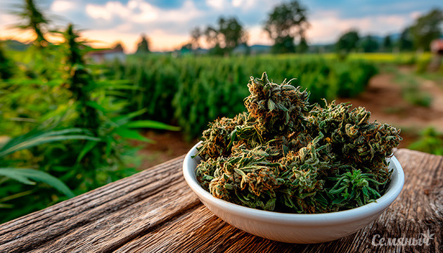 Конопля под открытым небом