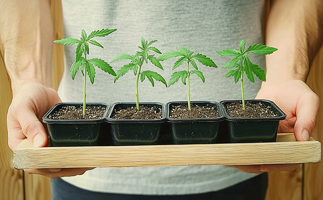 Саженцы выращенные в комнатных условиях Рассада конопли