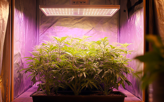 Освещение каннабиса в гроубоксе