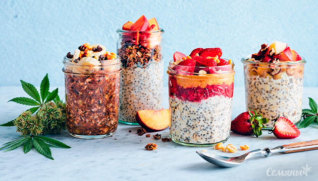 Рецепт ночной канна-овсянки Ночная овсянка с марихуаной